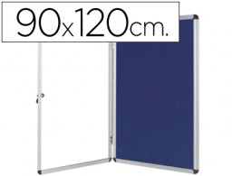 Vitrina de anuncios Q-Connect 90x120cm. tapizada azul con puerta y cerradura